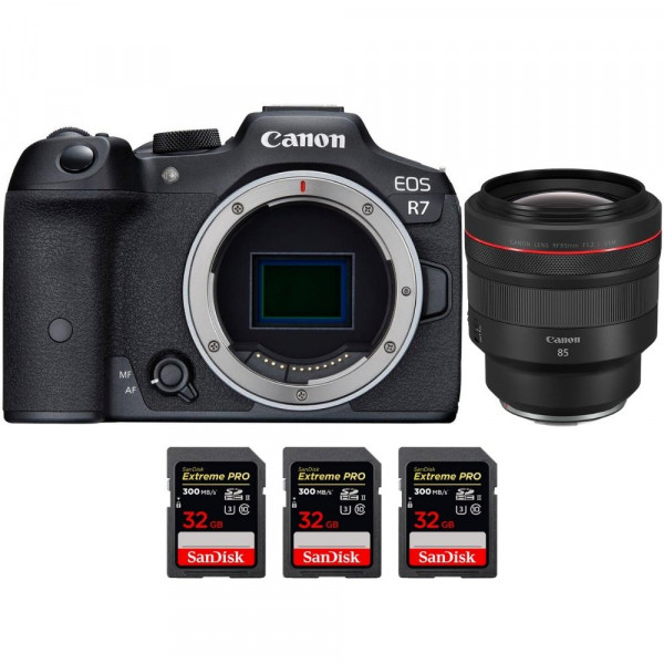 Canon EOS R7 + RF 85mm F1.2 L USM + 3 SanDisk 32GB Extreme PRO UHS-II SDXC 300 MB/s - Appareil Photo Hybride-1