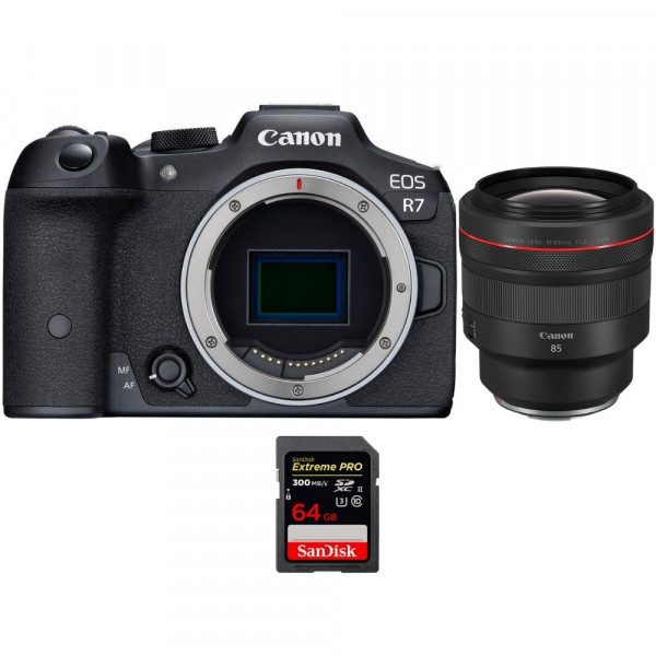 Canon EOS R7 + RF 85mm F1.2 L USM + 1 SanDisk 64GB Extreme PRO UHS-II SDXC 300 MB/s - Appareil Photo Hybride-1