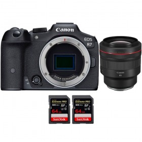 Canon EOS R7 + RF 85mm F1.2 L USM + 2 SanDisk 64GB - Box contents