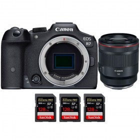 Canon EOS R7 + RF 50mm F1.2 L USM + 3 SanDisk 128G - Box contents