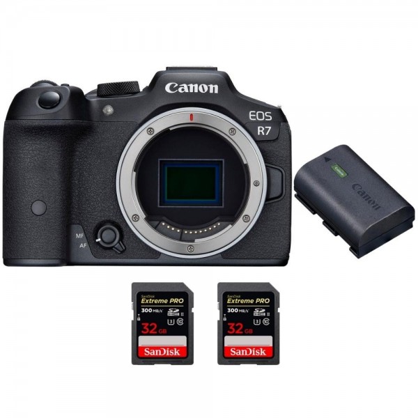 Canon EOS R7 + Canon LP-E6NH + 2 SanDisk 32GB Extreme PRO UHS-II SDXC 300 MB/s Canon Canon EOS R7 €1,318.00 MCZ DIRECT