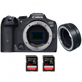 Canon EOS R7 + EF-EOS R + 2 SanDisk 32GB Extreme PRO UHS-II SDXC 300 MB/s - Appareil Photo Hybride-1