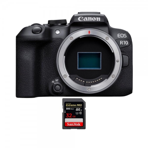 Canon EOS R10 + 1 SanDisk 32 GB Extreme PRO UHS-II SDXC 300 MB/s - Cámara mirrorless APS-C|MCZ DIRECT