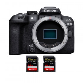 Canon EOS R10 + 2 SanDisk 32GB Extreme PRO UHS-II SDXC 300 MB/s - Cámara evil APS-C-1