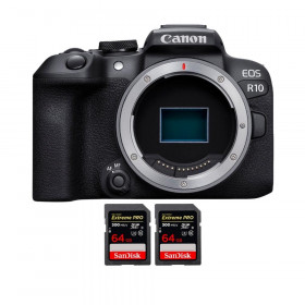 Canon EOS R10 + 2 SanDisk 64GB Extreme PRO UHS-II SDXC 300 MB/s - Cámara evil APS-C-1