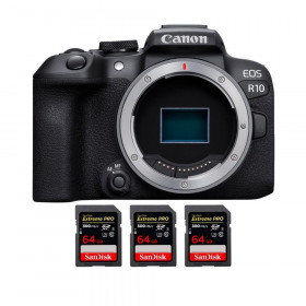 Canon EOS R10 + 3 SanDisk 64GB Extreme PRO UHS-II SDXC 300 MB/s - Appareil Photo Hybride APS-C-1