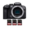 Canon EOS R10 + 3 SanDisk 64GB Extreme PRO UHS-II SDXC 300 MB/s - Appareil Photo Hybride APS-C|MCZ DIRECT