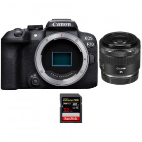 Canon EOS R10 + RF 35mm F1.8 IS Macro STM + 1 SanDisk 32GB Extreme PRO UHS-II SDXC 300 MB/s - Appareil Photo Hybride APS-C-1