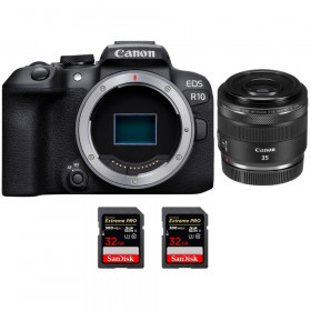 Canon EOS R10 + RF 35mm F1.8 IS Macro STM + 2 SanDisk 32GB Extreme PRO UHS-II SDXC 300 MB/s - Cámara evil APS-C-1