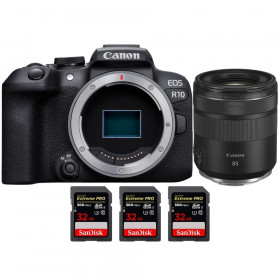 Canon EOS R10 + RF 85mm F2 Macro IS STM + 3 SanDisk 32GB Extreme PRO UHS-II SDXC 300 MB/s - Appareil Photo Hybride APS-C-1