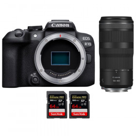 Canon EOS R10 + RF 100-400mm F5.6-8 IS USM + 2 SanDisk 64GB Extreme PRO UHS-II SDXC 300 MB/s - Appareil Photo Hybride APS-C-1