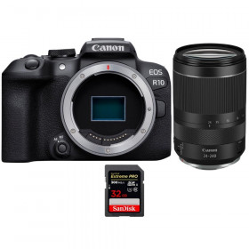 Canon EOS R10 + RF 24-240mm F4-6.3 IS USM + 1 SanDisk 32GB Extreme PRO UHS-II SDXC 300 MB/s - Appareil Photo Hybride APS-C-1