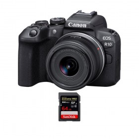 Canon EOS R10 + RF-S 18-45mm F4.5-6.3 IS STM + 1 SanDisk 64GB Extreme PRO UHS-II SDXC 300 MB/s - Cámara evil APS-C-1