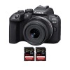 Canon EOS R10 + RF-S 18-45mm F4.5-6.3 IS STM + 2 SanDisk 64GB Extreme PRO UHS-II SDXC 300 MB/s - Appareil Photo Hybride APS-C|MCZ DIRECT