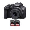 Canon EOS R10 + RF-S 18-45mm F4.5-6.3 IS STM + 2 SanDisk 128GB Extreme PRO UHS-II SDXC 300 MB/s - Appareil Photo Hybride APS-C|MCZ DIRECT