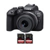 Canon EOS R10 + RF-S 18-45mm F4.5-6.3 IS STM + 2 SanDisk 128GB Extreme PRO UHS-II SDXC 300 MB/s - Appareil Photo Hybride APS-C|MCZ DIRECT