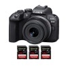 Canon EOS R10 + RF-S 18-45mm F4.5-6.3 IS STM + 3 SanDisk 128GB Extreme PRO UHS-II SDXC 300 MB/s - Cámara evil APS-C|MCZ DIRECT