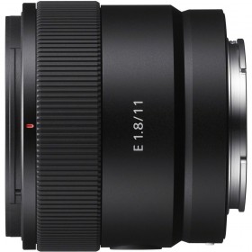 Sony E 11mm F1.8 lens showcasing smooth metal mount and focus ring Sony E 11mm F1.8 lens showcasing smooth metal mount and focus ring