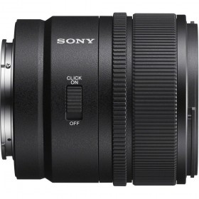Sony E 15mm F1.4 G lens with focus and aperture control, features a compact design for APS-C sensors Sony E 15mm F1.4 G lens with focus and aperture control, features a compact design for APS-C sensors