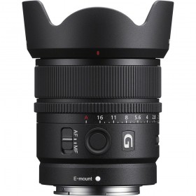 Sony E 15mm F1.4 G lens with focused control ring and hood for E-mount cameras Sony E 15mm F1.4 G lens with focused control ring and hood for E-mount cameras