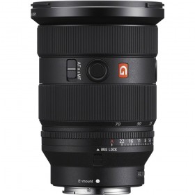 Objectif Sony FE 24-70mm F2.8 GM II avec monture E, boutons de mise au point et iris lock visibles