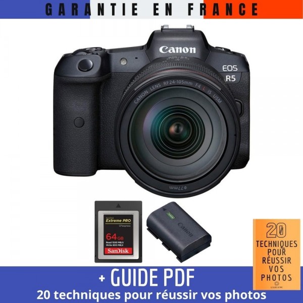 Canon EOS R5 + RF 24-105mm f/4L IS USM + SanDisk 64GB Extreme PRO CFexpress Type B + Canon LP-E6NH - Cámara mirrorless-2