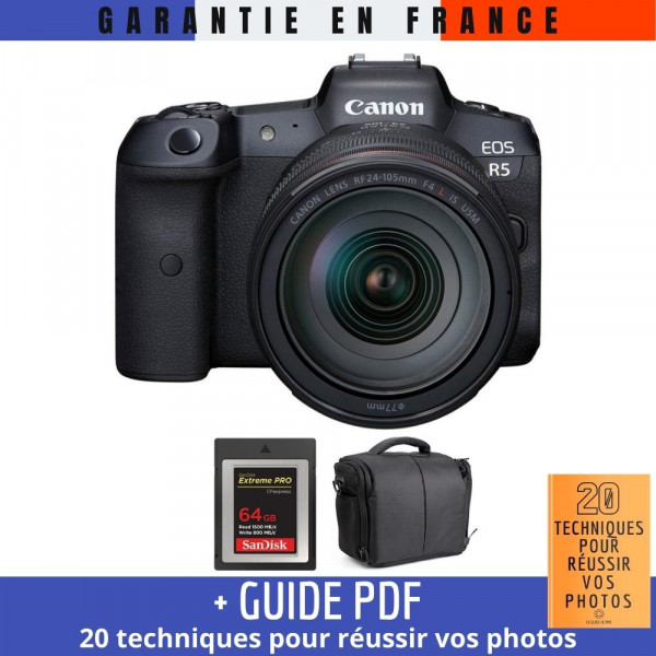 Canon R5 + RF 24-105mm F4L IS USM + SanDisk 64GB Extreme PRO CFexpress Type B + Sac - Appareil Photo Professionnel-2