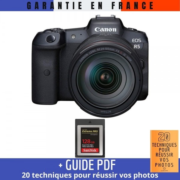 Canon R5 + RF 24-105mm F4L IS USM + SanDisk 128GB Extreme PRO CFexpress Type B - Appareil Photo Professionnel|MCZ DIRECT