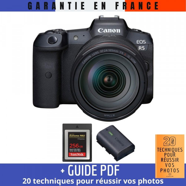 Canon R5 + RF 24-105mm F4L IS USM + SanDisk 256GB Extreme PRO CFexpress Type B + Canon LP-E6NH - Appareil Photo Professionnel-2