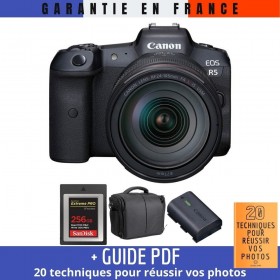 Canon EOS R5 + RF 24-105mm f/4L IS USM + SanDisk 256GB Extreme PRO CFexpress Type B + LP-E6NH + Bolsa - Contenido de la caja 2