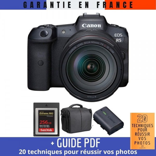 Canon EOS R5 + RF 24-105mm f/4L IS USM + SanDisk 256GB Extreme PRO CFexpress Type B + LP-E6NH + Bag|MCZ DIRECT
