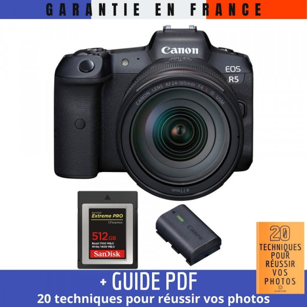 Canon R5 + RF 24-105mm F4L IS USM + SanDisk 512GB Extreme PRO CFexpress Type B + Canon LP-E6NH - Appareil Photo Professionnel-2