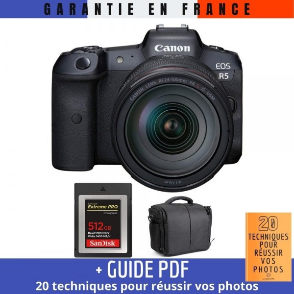Canon R5 + RF 24-105mm F4L IS USM + SanDisk 512GB Extreme PRO CFexpress Type B + Sac - Appareil Photo Professionnel-2