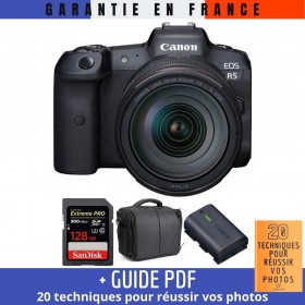 Canon EOS R5 + RF 24-105mm f/4L IS USM + SanDisk 128GB UHS-II SDXC 300 MB/s + Canon LP-E6NH + Bolsa - Contenido de la caja 2