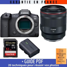 Canon EOS R5 + RF 50mm f/1.2L USM + SanDisk 32GB Extreme PRO UHS-II SDXC 300 MB/s + Canon LP-E6NH - Contenido de la caja 2