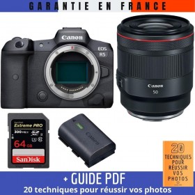 Canon EOS R5 + RF 50mm f/1.2L USM + SanDisk 64GB Extreme PRO UHS-II SDXC 300 MB/s + Canon LP-E6NH - Contenido de la caja 2
