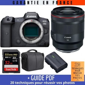 Canon EOS R5 + RF 50mm f/1.2L USM + SanDisk 32GB UHS-II SDXC 300 MB/s + Canon LP-E6NH + Bolsa - Contenido de la caja 2