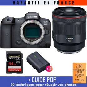 Canon EOS R5 + RF 50mm f/1.2L USM + SanDisk 64GB Extreme PRO UHS-II SDXC 300 MB/s + 2 Canon LP-E6NH - Contenido de la caja 2