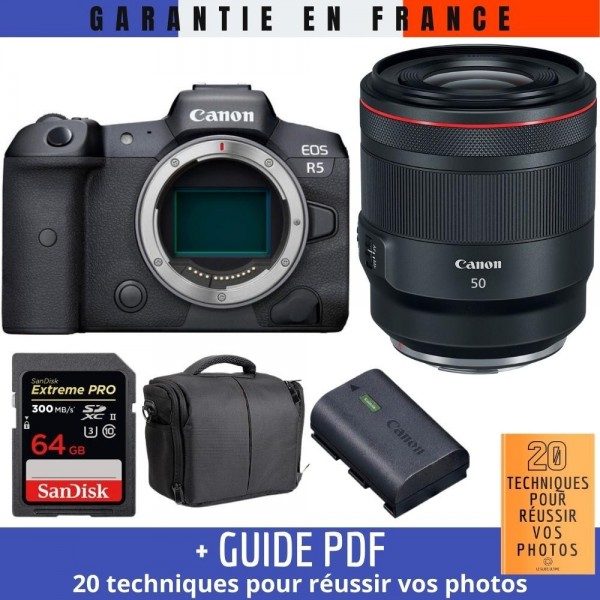 Canon EOS R5 + RF 50mm f/1.2L USM + SanDisk 64GB UHS-II SDXC 300 MB/s + Canon LP-E6NH + Bag|MCZ DIRECT