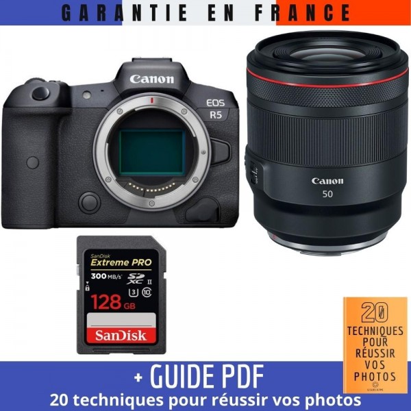 Canon R5 + RF 50mm F1.2L USM + SanDisk 128GB Extreme PRO UHS-II SDXC 300 MB/s - Appareil Photo Professionnel Canon Canon EOS R5 4 199,00 € MCZ DIRECT