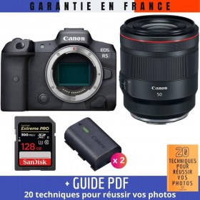 Canon EOS R5 + RF 50mm f/1.2L USM + SanDisk 128GB Extreme PRO UHS-II SDXC 300 MB/s + 2 Canon LP-E6NH - Contenido de la caja 2