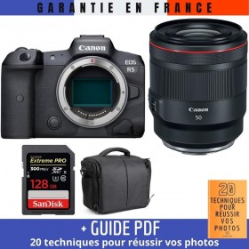 Canon EOS R5 + RF 50mm f/1.2L USM + SanDisk 128GB Extreme PRO UHS-II SDXC 300 MB/s + Bolsa - Contenido de la caja 2