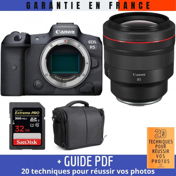Canon R5 + RF 85mm F1.2L USM + SanDisk 32GB Extreme PRO UHS-II SDXC 300 MB/s + Sac - Appareil Photo Professionnel-2
