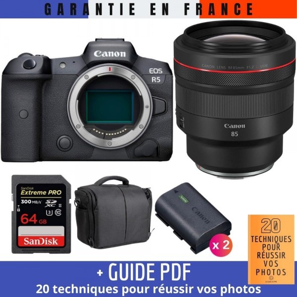 Canon EOS R5 + RF 85mm f/1.2L USM + SanDisk 64GB UHS-II SDXC 300 MB/s + 2 Canon LP-E6NH + Bolsa - Cámara mirrorless-2