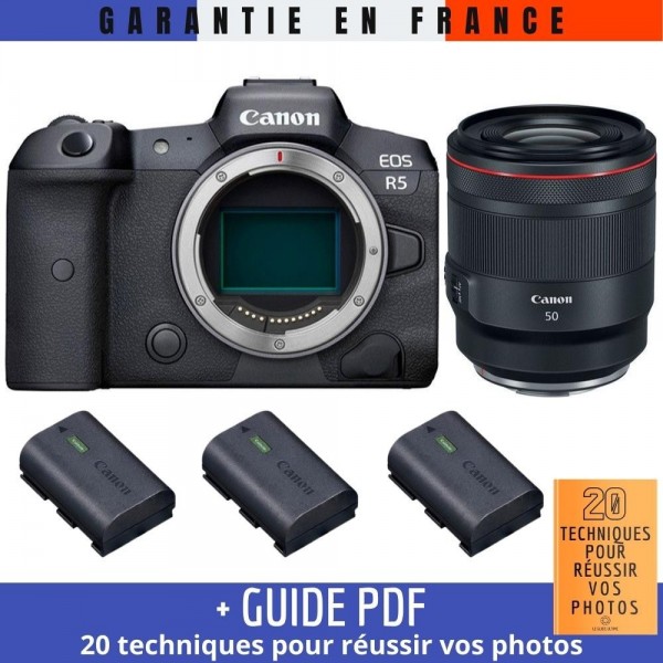 Canon R5 + RF 50mm F1.2L USM + 3 Canon LP-E6NH - Appareil Photo Professionnel Canon Canon EOS R5 4 301,00 € MCZ DIRECT