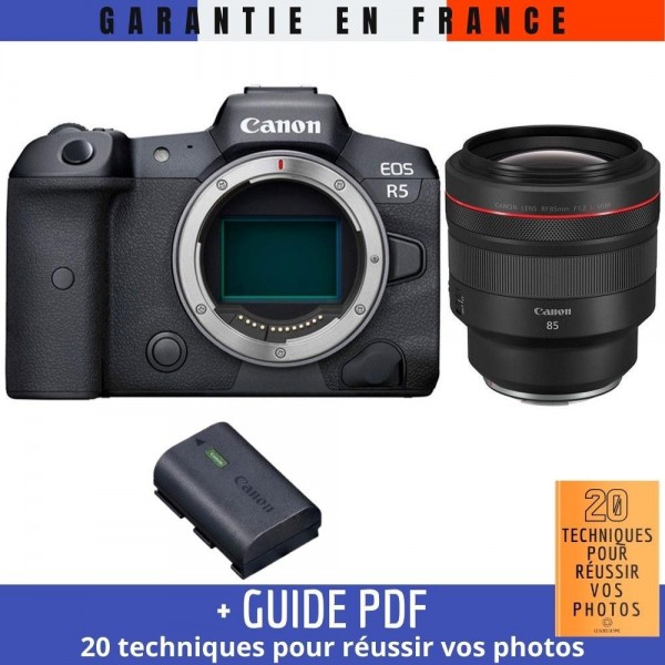 Canon R5 + RF 85mm F1.2L USM + 1 Canon LP-E6NH - Appareil Photo Professionnel|MCZ DIRECT