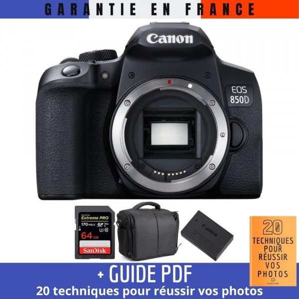 Canon 850D Nu + SanDisk 64GB Extreme UHS-I SDXC 170 MB/s + Canon LP-E17 + Sac - Appareil photo Reflex-2