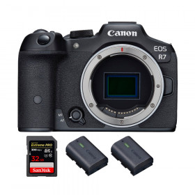 Canon EOS R7 + 1 SanDisk 32GB Extreme PRO UHS-II SDXC 300 MB/s + 2 Canon LP-E6NH - Cámara mirrorless-1