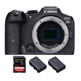 Canon EOS R7 + 1 SanDisk 64GB Extreme PRO UHS-II SDXC 300 MB/s + 2 Canon LP-E6NH - Appareil Photo Hybride-1