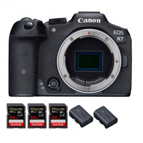 Canon EOS R7 + 3 SanDisk 64GB Extreme PRO UHS-II SDXC 300 MB/s + 2 Canon LP-E6NH - Cámara mirrorless-2